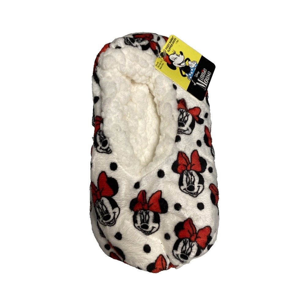 disney minnie mouse girls slipper socks grippers shoe‎ size 13-4 medium large